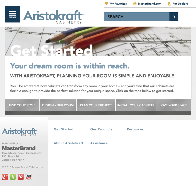 aristokraft's website on tablet