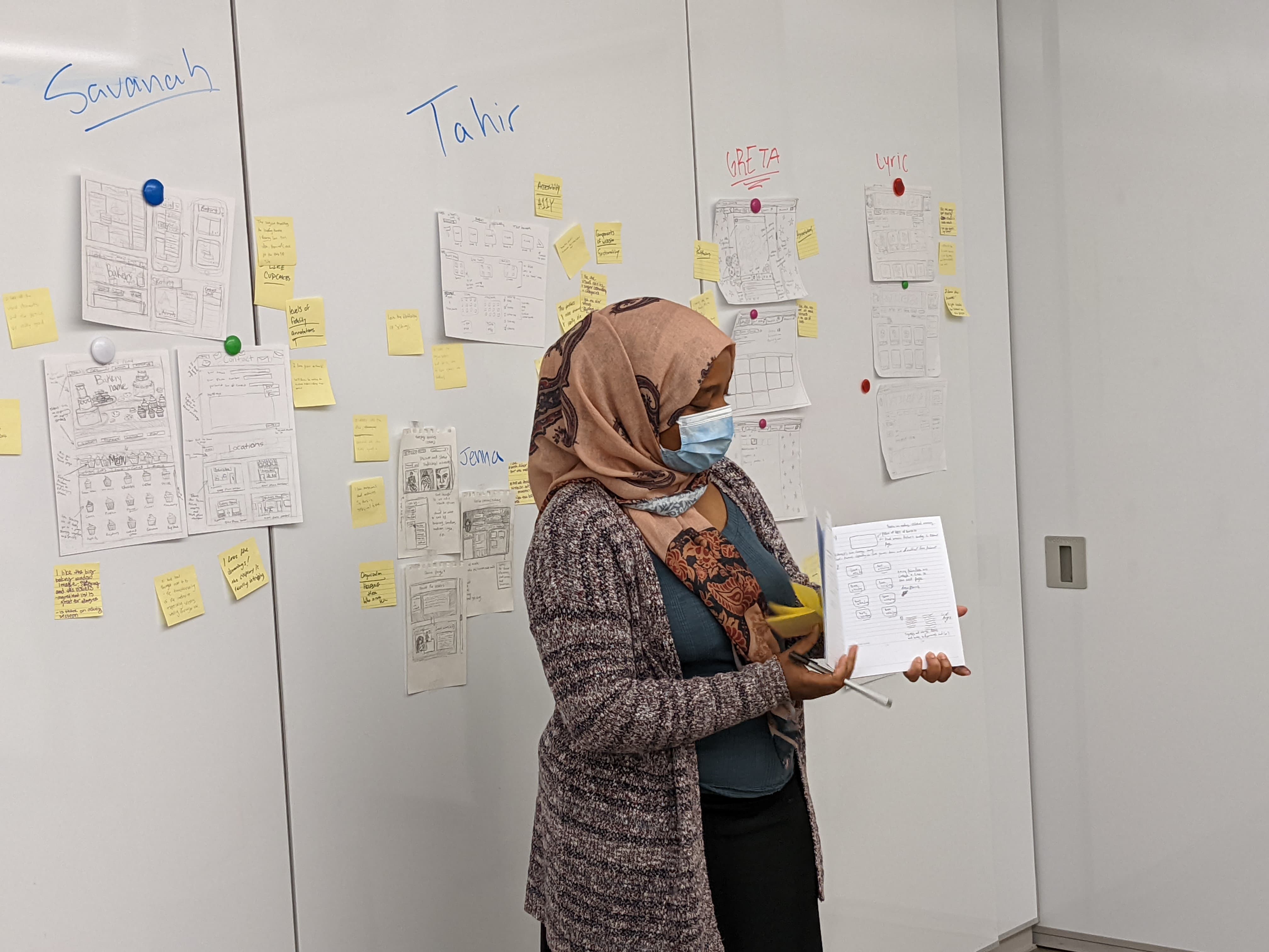 Students presenting their work with each other.