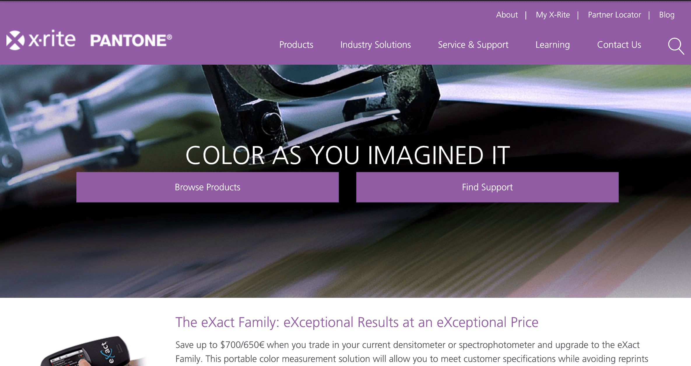 X-Rite's purple theme on desktop